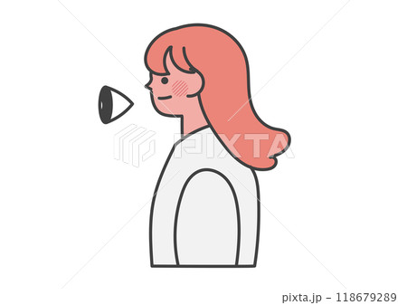 よく見ることで学ぶ女性 視力 よく見ることで学ぶ女性 視力 118679289