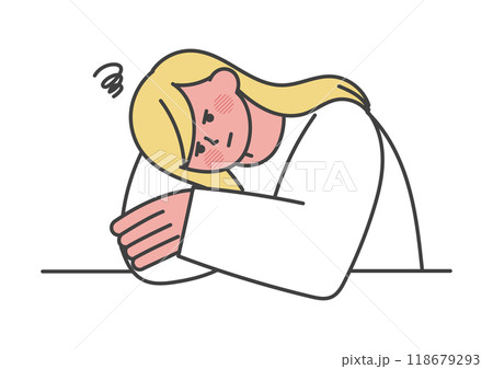 面倒くさくてやる気が起きない女性 面倒くさくてやる気が起きない女性 118679293