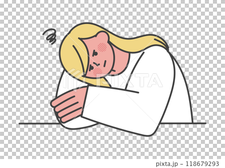 面倒くさくてやる気が起きない女性 面倒くさくてやる気が起きない女性 118679293