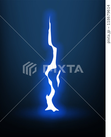 Lightning animation with sparks. Electricity thunderbolt danger, light electric powerful thunder. Bright energy effect, vector illustration 118679614