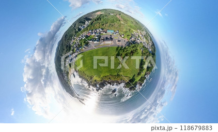 空撮「青森県」種差海岸を360度撮影・全天球 118679883