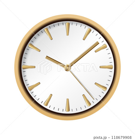 Mechanical watch in classic design. Realistic wall watch, luxury fashion object on white background. Elegant business chronograph Mechanical watch in classic design. Realistic wall watch, luxury fashion object on white background. Elegant business chronograph 118679908