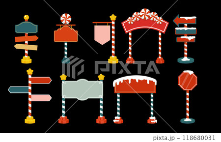 Cute Christmas Santa Claus signboard decoration 118680031