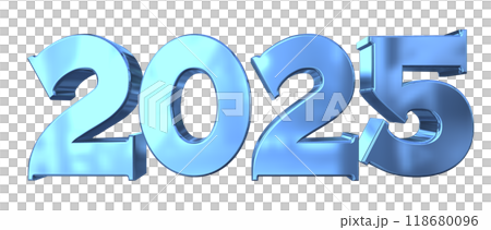 3DCG文字［2025］ブルー,青 118680096