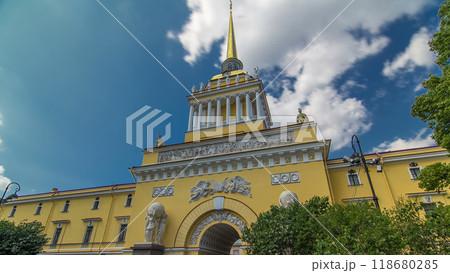 The Admiralty building timelapse hyperlapse. Saint Petersburg, Russia The Admiralty building timelapse hyperlapse. Saint Petersburg, Russia 118680285