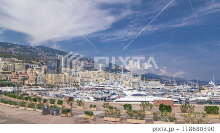 Monte Carlo Port Hercule panorama timelapse hyperlapse. 118680390