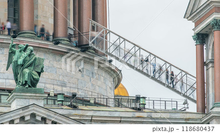 The top of Saint Isaac's Cathedral timelapse in Saint-Petersburg, Russia. The top of Saint Isaac's Cathedral timelapse in Saint-Petersburg, Russia. 118680437