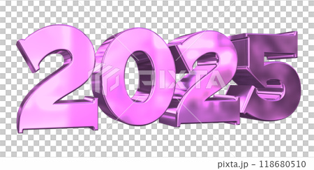 3DCG文字［2025］パープル,紫,ピンク 118680510