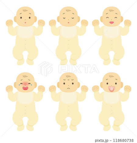 色々な表情の赤ちゃんのイラスト 118680738
