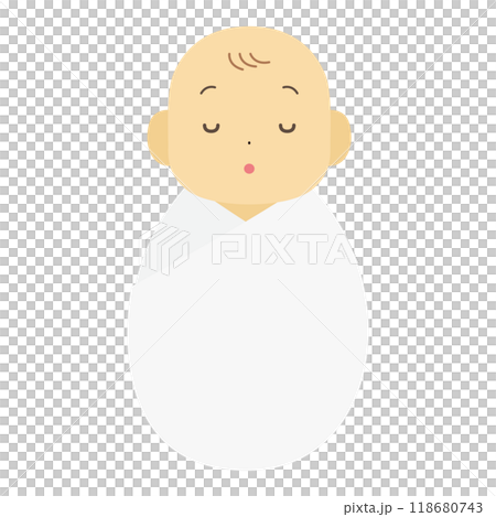おくるみに包まれた赤ちゃんのイラスト 118680743