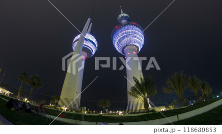 The Kuwait Towers timelapse hyperlapse - the best known landmark of Kuwait City. Kuwait, Middle East The Kuwait Towers timelapse hyperlapse - the best known landmark of Kuwait City. Kuwait, Middle East 118680853
