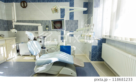 Interior of bright and modern european stomatology timelapse stop motion 118681233