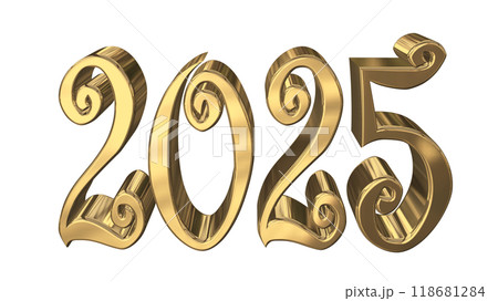 3DCG文字［2025］ゴールド,金 118681284