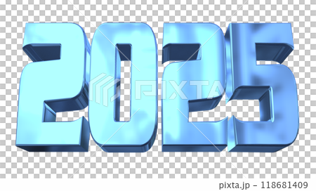 3DCG letters [2025] blue, blue 118681409