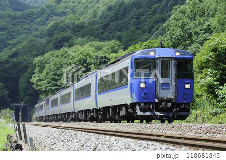 室蘭本線を走る特急北斗号 118681843