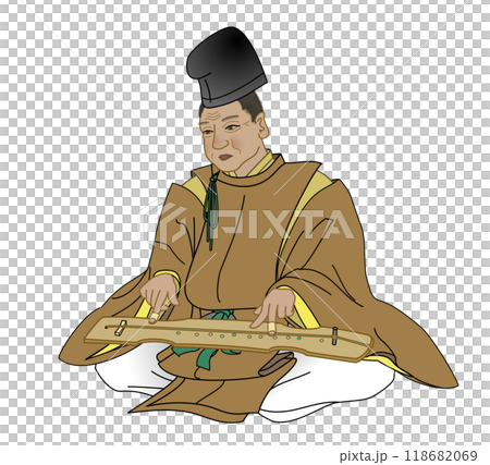 一弦琴を弾く在原行平 118682069