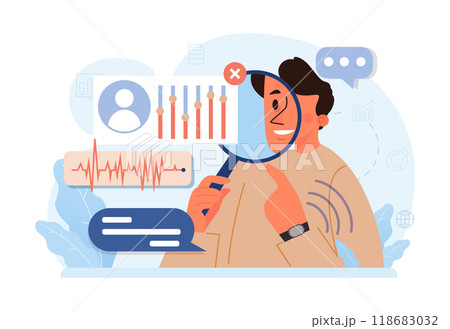 Biohacking. Health' engineering and improving with modern monitoring system, supplements, diet, and lifestyle changes. Human biological well-being and youth maintaining. Flat vector illustration Biohacking. Health' engineering and improving with modern monitoring system, supplements, diet, and lifestyle changes. Human biological well-being and youth maintaining. Flat vector illustration 118683032