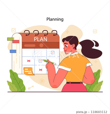Planning and organization of tasks on board....のイラスト素材 [118683112] - PIXTA