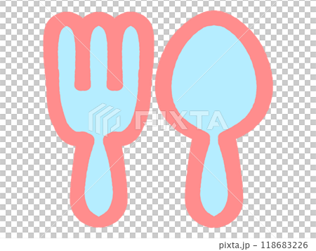 Spoon and fork simple icon illustration material 118683226