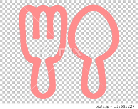 スプーンとフォークのシンプルなアイコンイラスト素材 118683227