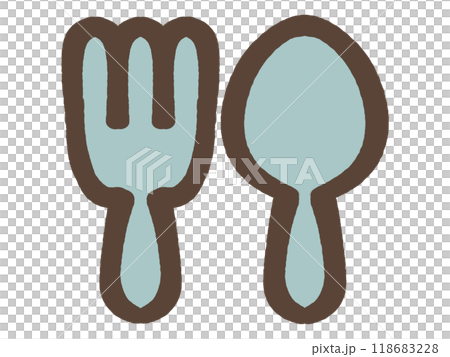 Spoon and fork simple icon illustration material 118683228