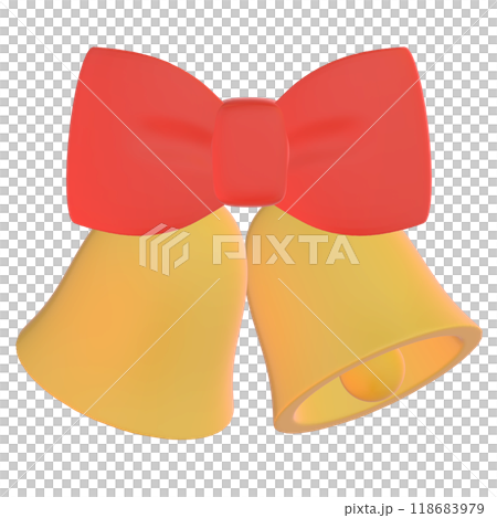 リボンのついたベルの3Dイラスト 118683979