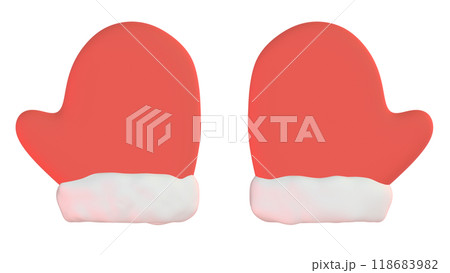 両手の赤い手袋の3Dイラスト 両手の赤い手袋の3Dイラスト 118683982