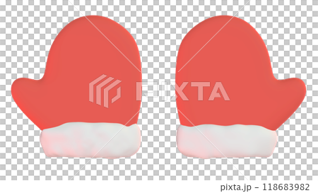 両手の赤い手袋の3Dイラスト 両手の赤い手袋の3Dイラスト 118683982