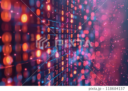 digital data stream background with binary code the flow information of cyber security technology. 118684137