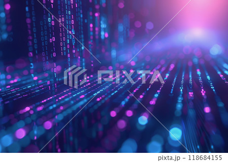 digital data stream background with binary code the flow information of cyber security technology. 118684155