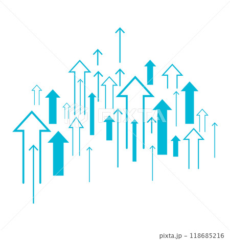 Business arrow up growth trading investment 118685216
