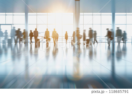 airport with tourists people walk in the airport with, blurred and bokeh background. airport with tourists people walk in the airport with, blurred and bokeh background. 118685791
