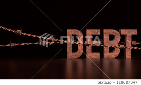The Debt and barbed wire for Business concept 3d rendering. The Debt and barbed wire for Business concept 3d rendering. 118687047