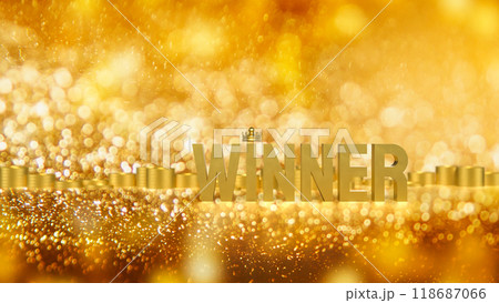 The Gold winner text on bokeh Background for game or casino concept. The Gold winner text on bokeh Background for game or casino concept. 118687066