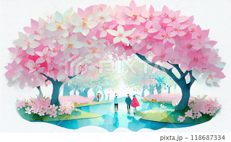 桜のお花見,Generative AI,AI画像 118687334