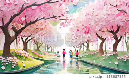 桜のお花見,Generative AI,AI画像 118687355