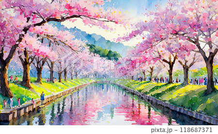 桜のお花見,Generative AI,AI画像 118687371
