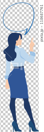 Illustration of a businesswoman making a comment 118687761