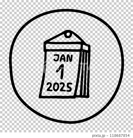 Doodle calendar schedule icon or logo, hand drawn with thin black line. Doodle calendar schedule icon or logo, hand drawn with thin black line. 118687854