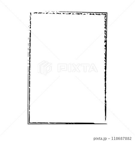 Grunge texture frame border shape icon, vertical rectangle decorative vintage border doodle element for simple banner design in vector illustration Grunge texture frame border shape icon, vertical rectangle decorative vintage border doodle element for simple banner design in vector illustration 118687882