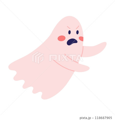Halloween ghost. Cute festive character. Vector illustration in flat style Halloween ghost. Cute festive character. Vector illustration in flat style 118687905