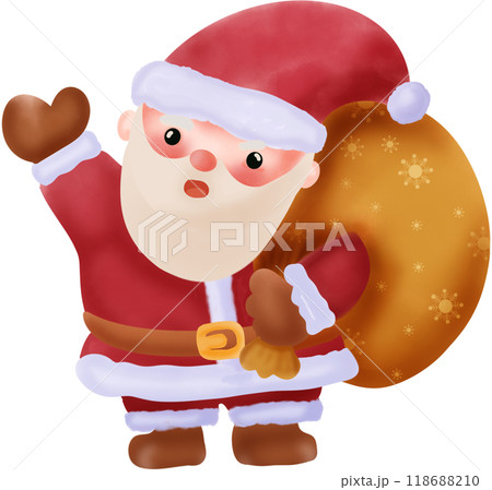 Santa with gift box bag Santa with gift box bag 118688210