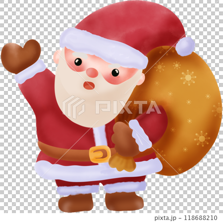 Santa with gift box bag Santa with gift box bag 118688210