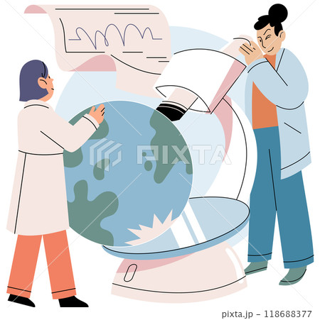 Scientific experiment. Vector illustration. Technology plays vital role in scientific research and experimentation The scientific experiment concept serves as foundation for validating hypotheses 118688377