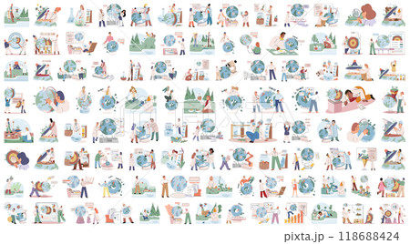 Scientific experiment. Vector illustration. Professionals in field science drive innovation through their research and discoveries Analysis studies and experiments provides valuable insights 118688424