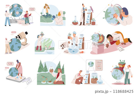 Scientific experiment. Vector illustration. The occupation researcher involves conducting systematic investigations and experiments Continuous development education and knowledge is crucial 118688425