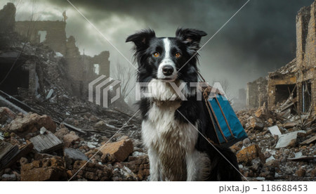 災害救助犬,Generative AI,AI画像 118688453