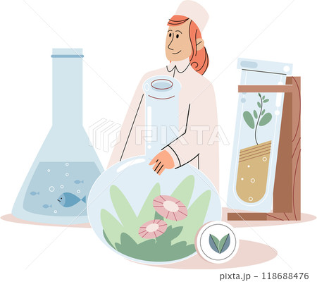 Scientific experiment. Vector illustration. The scientific experiment concept serves as foundation for validating hypotheses and theories Technological advancements have revolutionized scientific 118688476