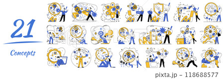Innovation strategy vector illustration. Progress is fertile soil where seeds innovation strategy blossom into achievement Development is sweet melody played by orchestra intelligent growth 118688577