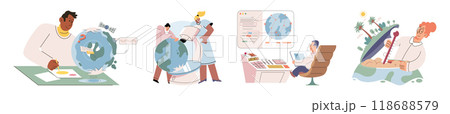 Scientific experiment. Vector illustration. Discoveries and inventions resulting from scientific experiments have transformed society The profession scientist involves designing and conducting tests Scientific experiment. Vector illustration. Discoveries and inventions resulting from scientific experiments have transformed society The profession scientist involves designing and conducting tests 118688579